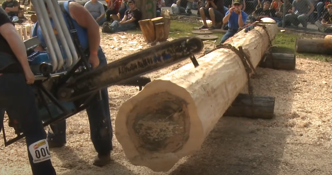 Dangerous AF : V8 Powered Chainsaws Cut Through Logs Like Butter
