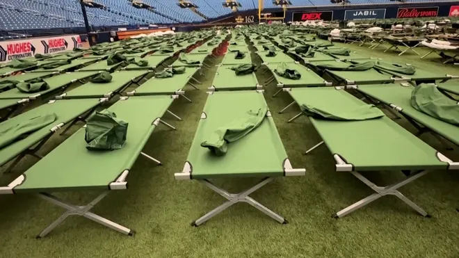 Frightening : Tropicana Field In Tampa Preps Thousands Of Hospital Beds For First Responders Prior To Milton Landfall